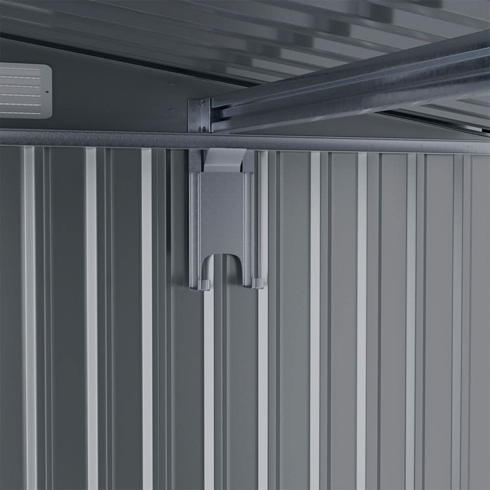 8×8ft/ 10×8ft Metal Grey Outdoor Storage Shed with Lean-to