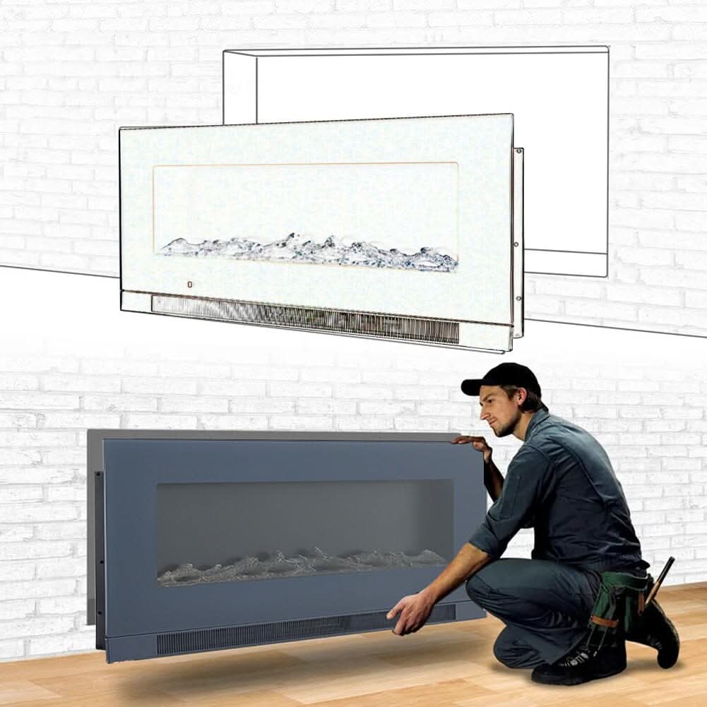 50/60 inch Electric Fireplace 5000 BTU Wall Mounted Fireplaces Heater