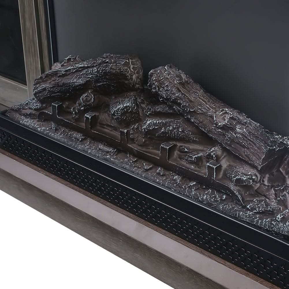 5ft Freestanding Fireplaces 3-Sided Electric Fireplace Rustic Grey TV Stand With Remote Control