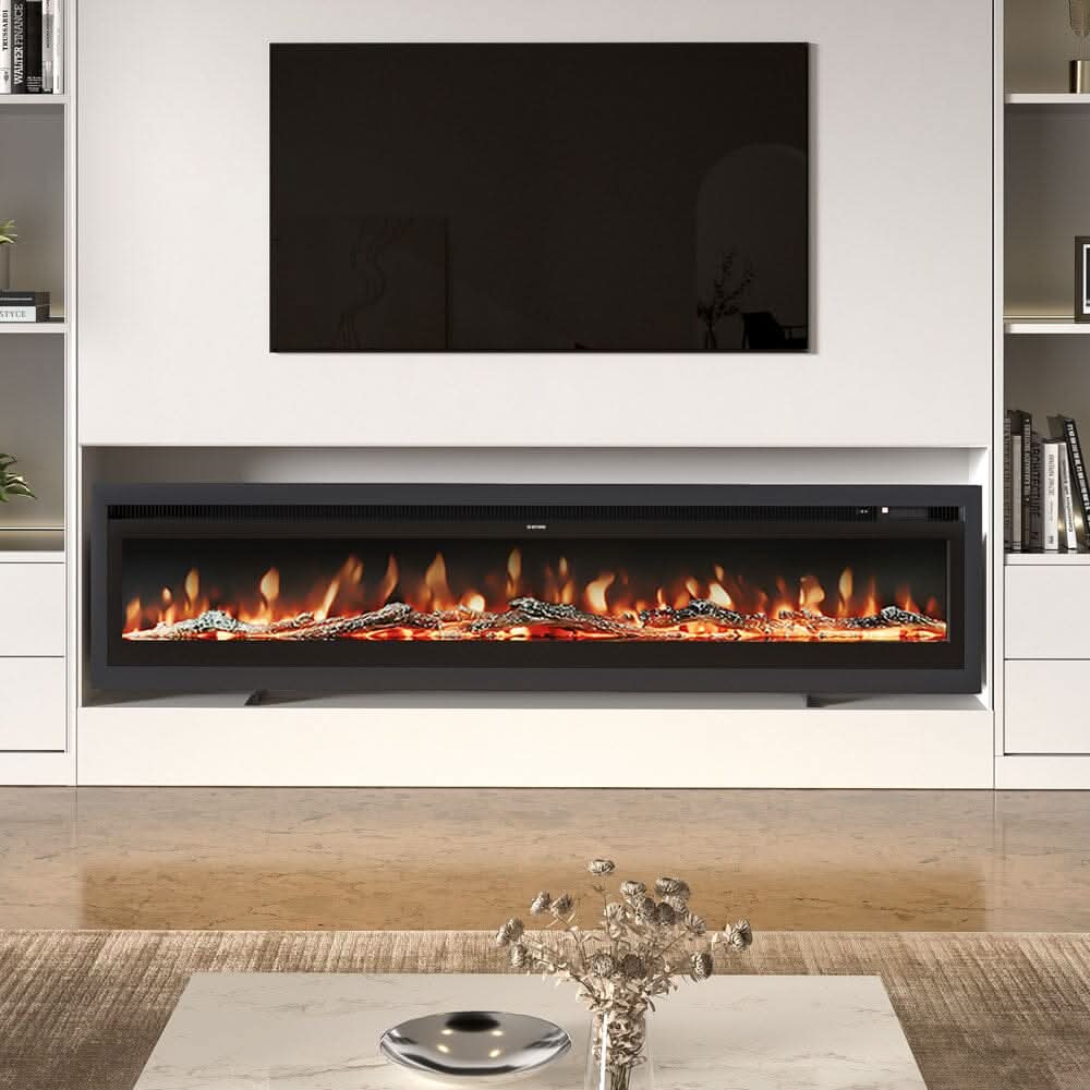 70/80/100 Inch Electric Fireplace with Remote 9 Flame Colours Freestanding Fireplaces