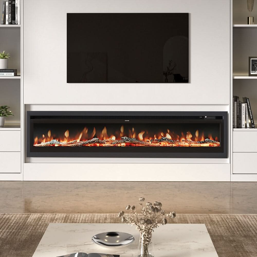 70/80/100 Inch Electric Fireplace with Remote 9 Flame Colours Freestanding Fireplaces