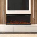 40/50/60/70/80/100-Inch 3-Sided Freestanding Electric Fireplace 12 Flame Colours and 5 Brightness Modes