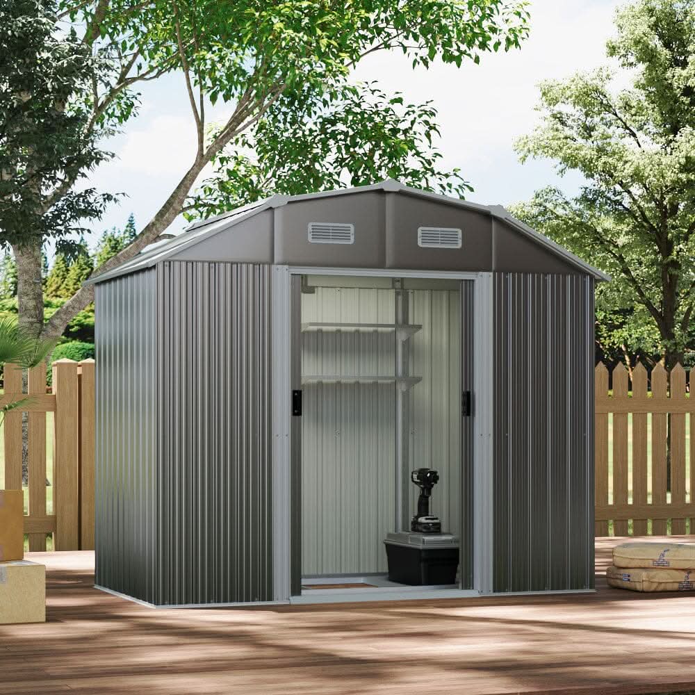 7×4 ft Galvanized Steel Large Acrylic Storage Shed