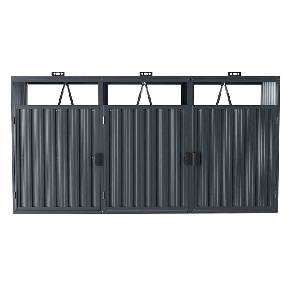 6ft/ 7ft Outdoor Metal Garbage Can Garden Storage Shed