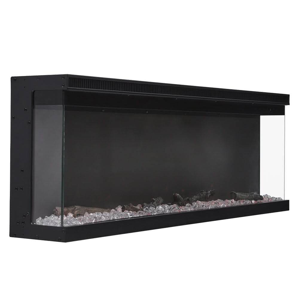 70/80-Inch 3-Sided Wall Mounted Electric Fireplace 12 Flame Colours