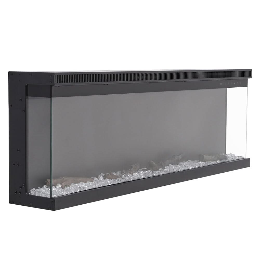 70/80-Inch 3-Sided Wall Mounted Electric Fireplace 12 Flame Colours