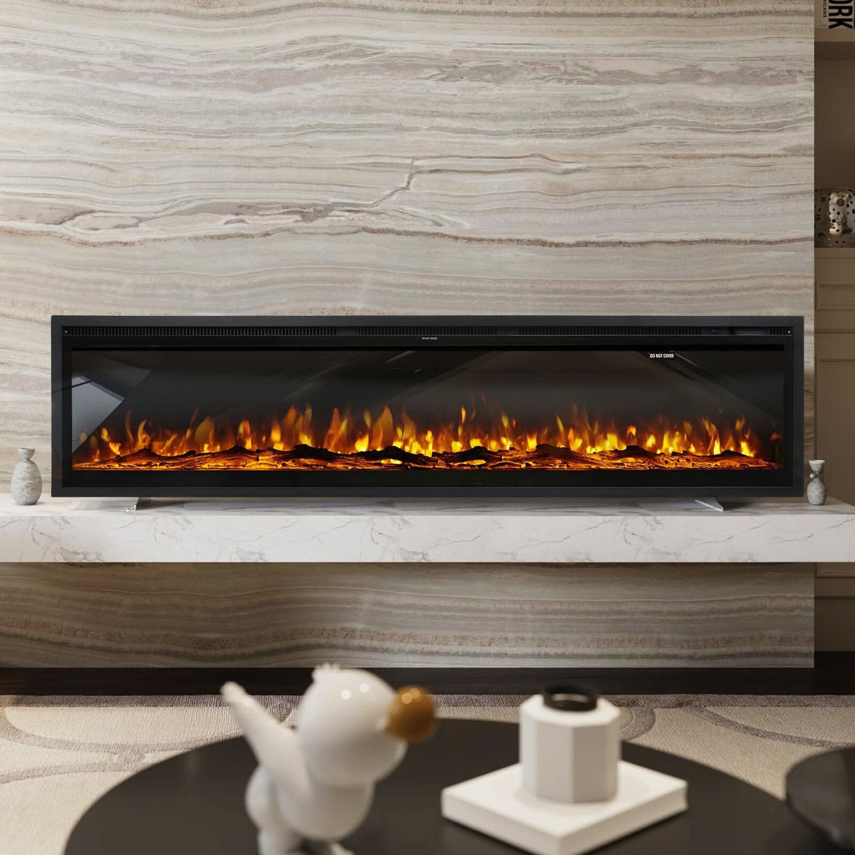 42/50/60/73 inch Electric Fire 12 Vibrant Flame Colours Electric Fireplace with Remote
