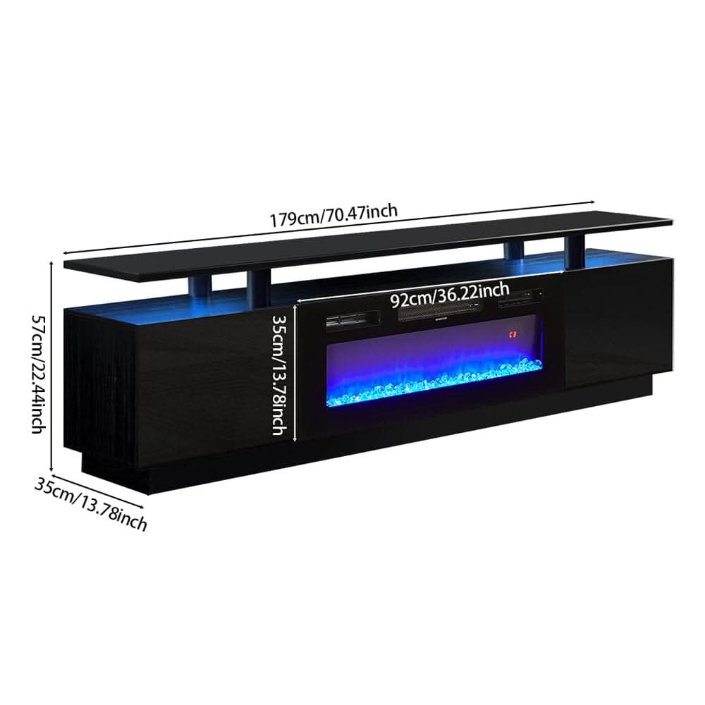 70 inch L Modern LED TV Stand with 12 Colour Electric Fireplace