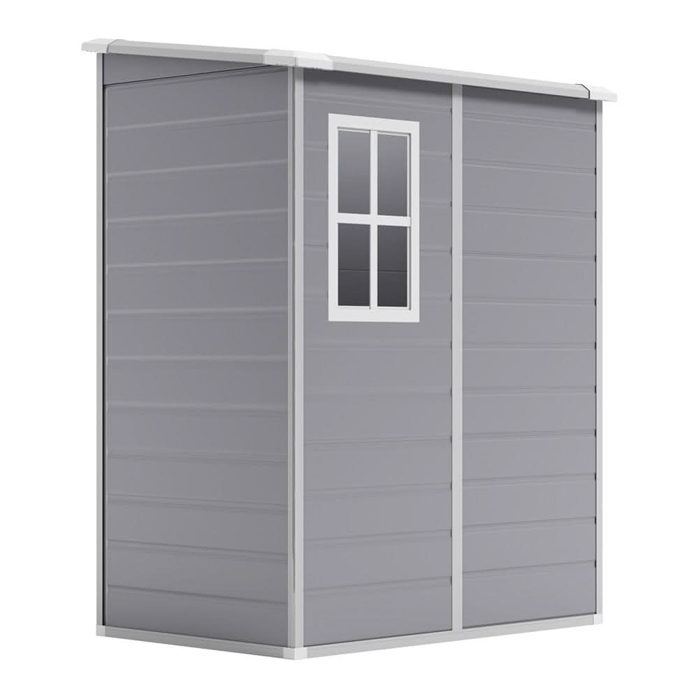 4×2ft/ 4×3ft Plastic Outdoor Garden Storage Shed with Style A/B in Grey