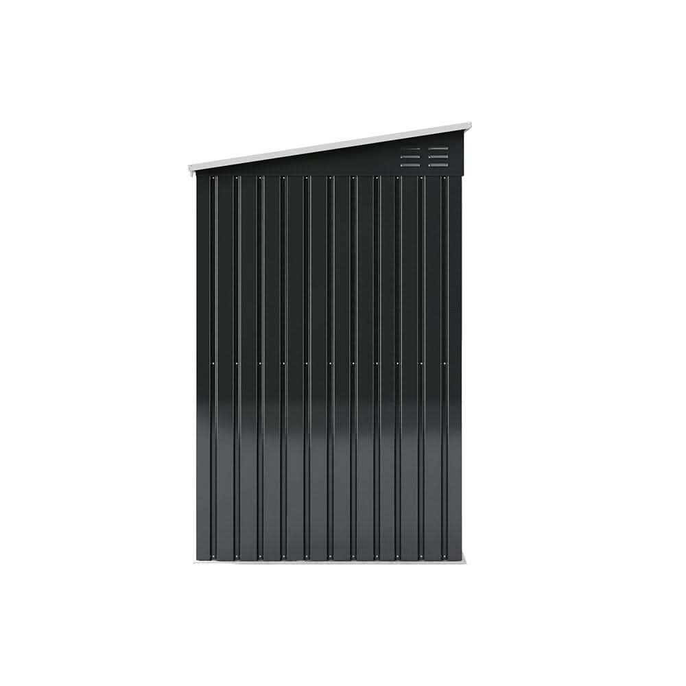7X4ft/8.5X5.5ft/10x8ft Charcoal Black Storage Shed with Double Doors and Grid Window