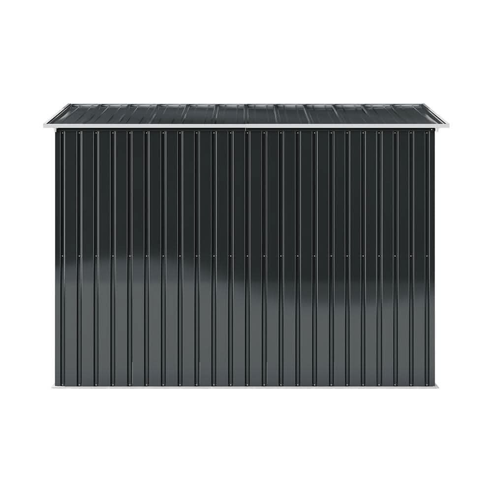 7X4ft/8.5X5.5ft/10x8ft Charcoal Black Storage Shed with Double Doors and Grid Window