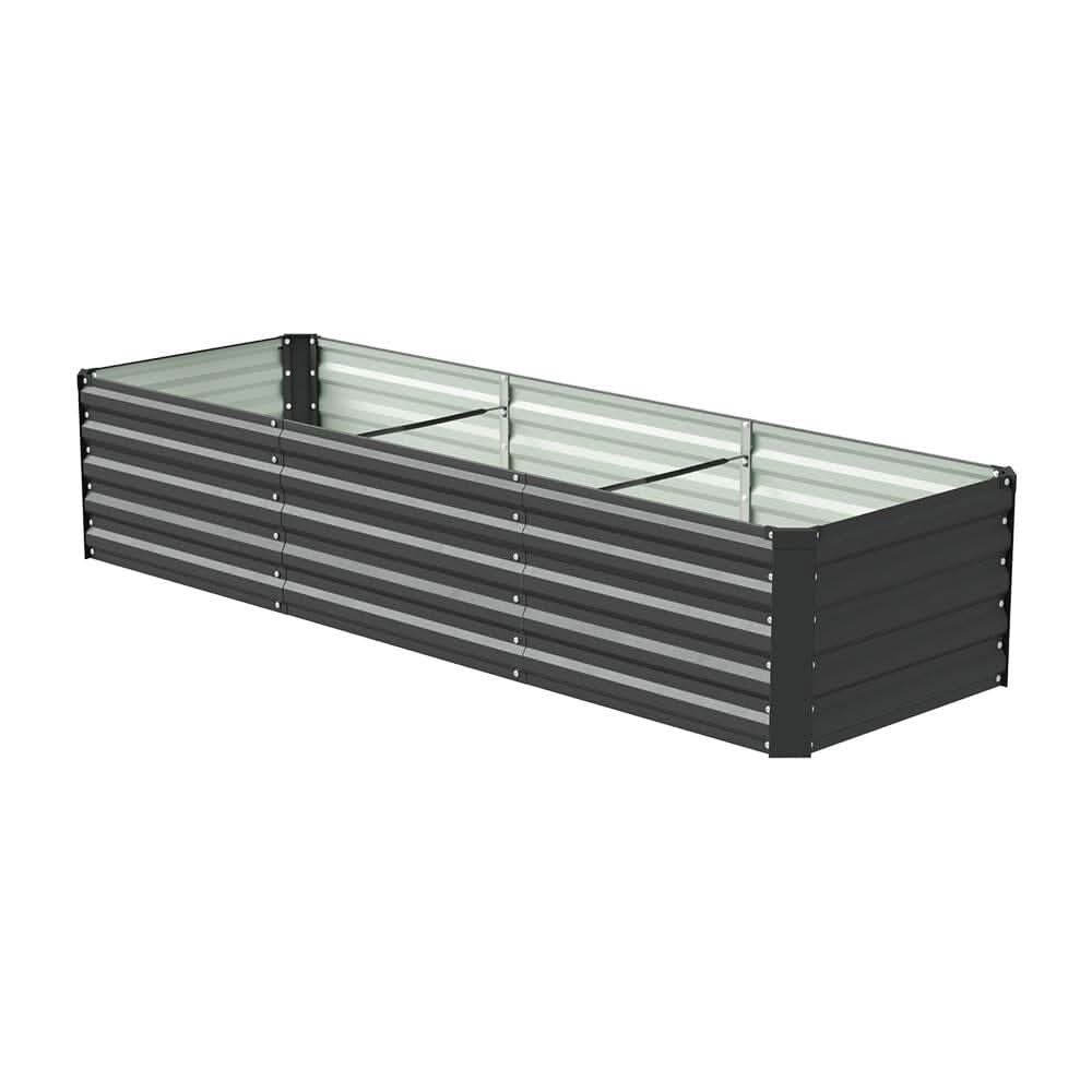 240×80×45CM Black Metal Raised Garden Bed