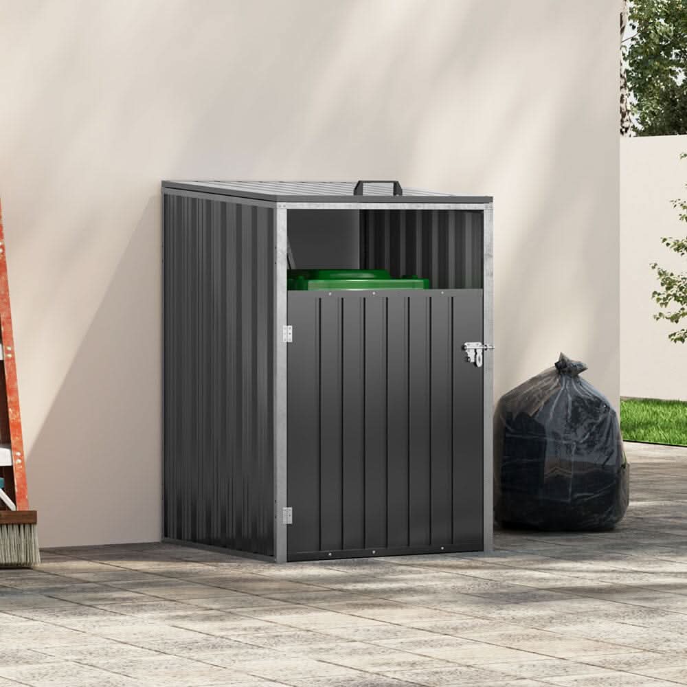 Metal Outdoor Bin Shed for 1/2/3/4 Trash Bins