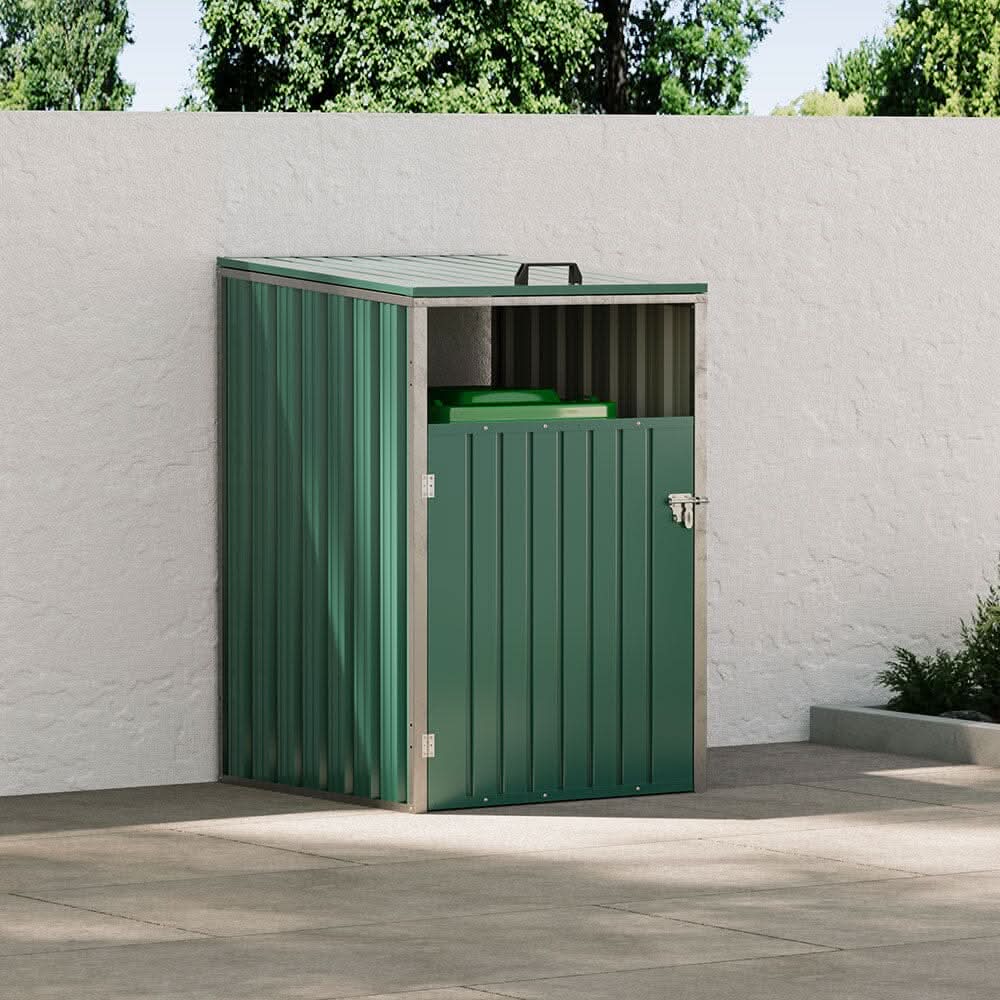 Metal Outdoor Bin Shed for 1/2/3/4 Trash Bins
