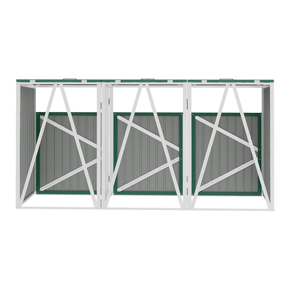 Metal Outdoor Bin Shed for 1/2/3/4 Trash Bins