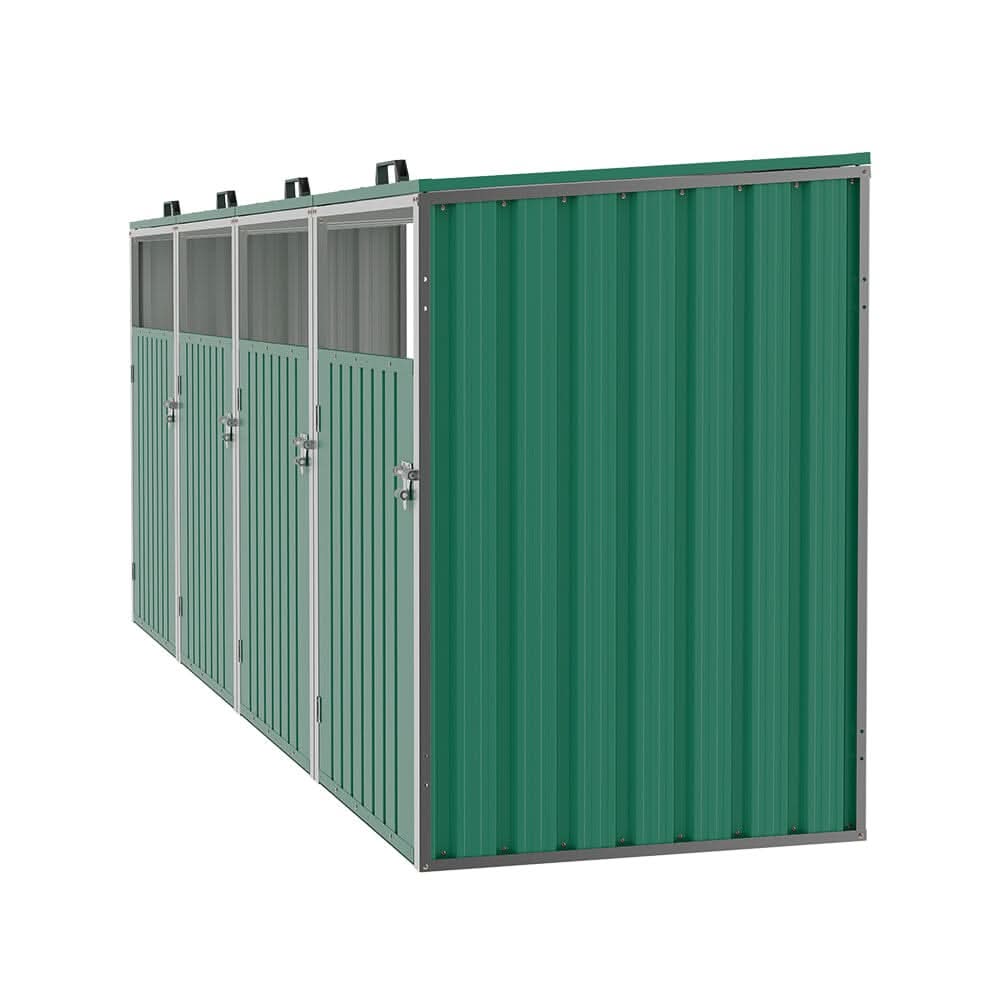 Metal Outdoor Bin Shed for 1/2/3/4 Trash Bins