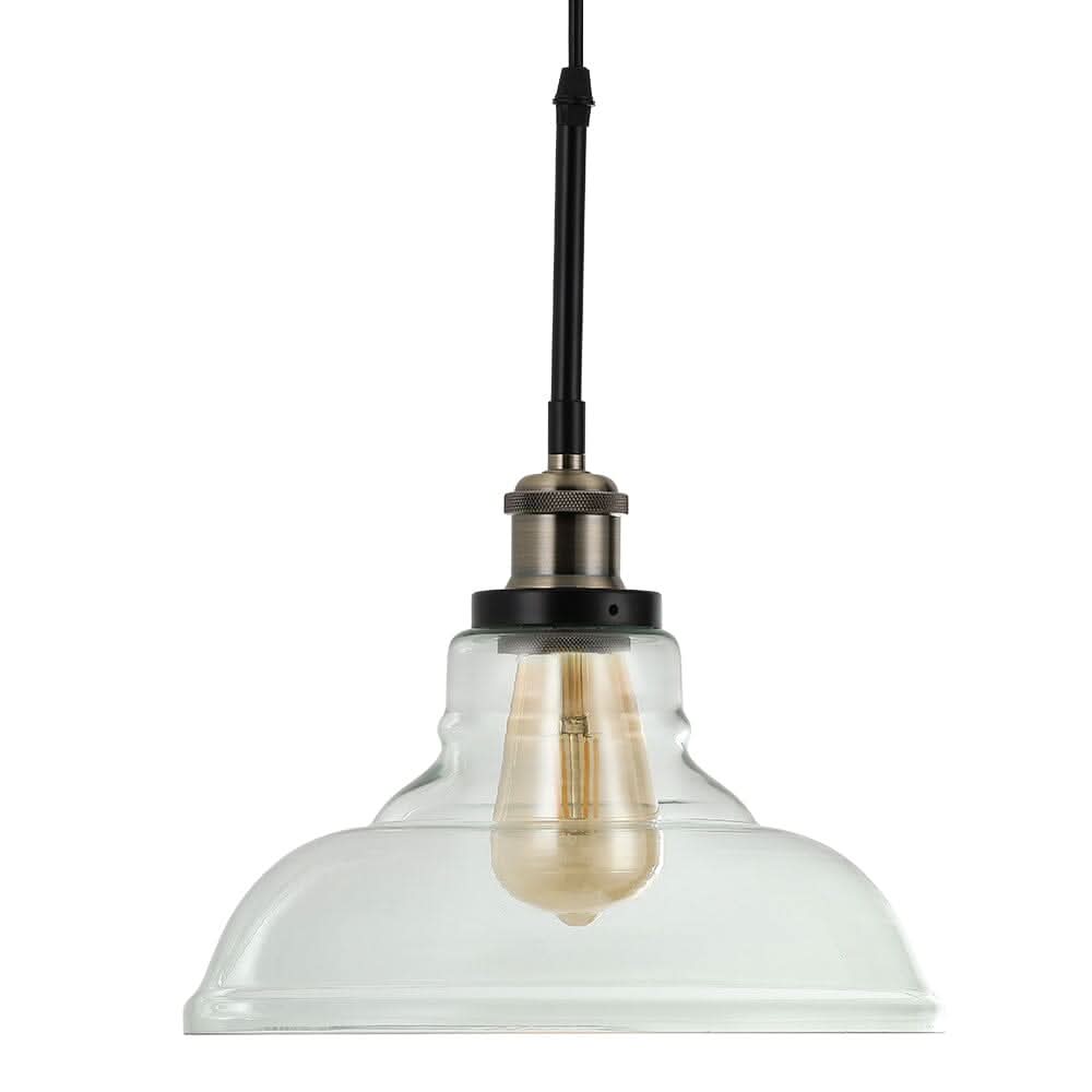 Modern Style Transparent Black Glass Single Light Pendant Light