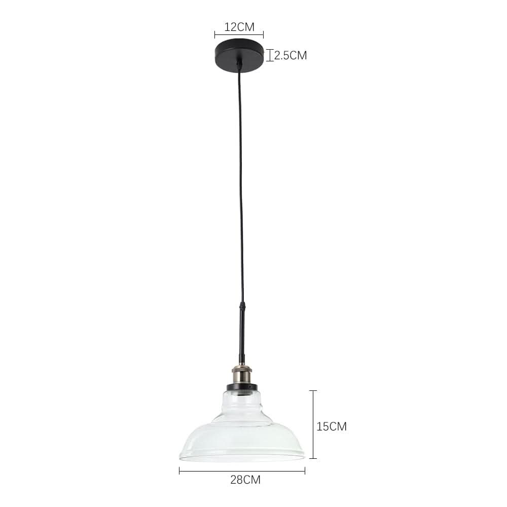 Modern Style Transparent Black Glass Single Light Pendant Light