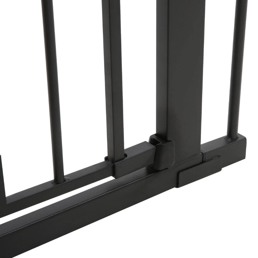 Pet Safety Gate Stair Pressure Fit with Lockable Cat Flap