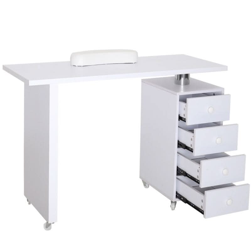 Professional Manicure Table Beauty Salon Nail Station with on Wheels 4 Drawers