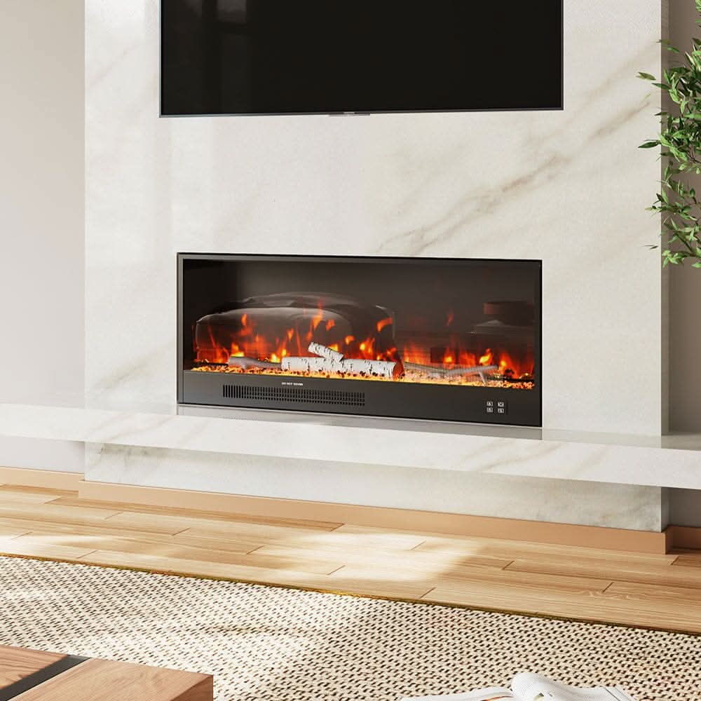 Smallbee 33/46/58inch WiFi Electric Fireplace with LED Display & Realistic Flame Effect