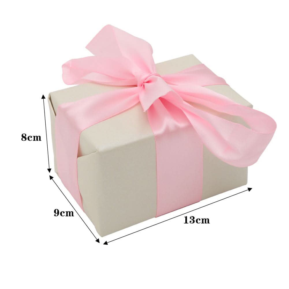 7-Piece Paper Ribbon Christmas Gift Box Set in Beige Pink