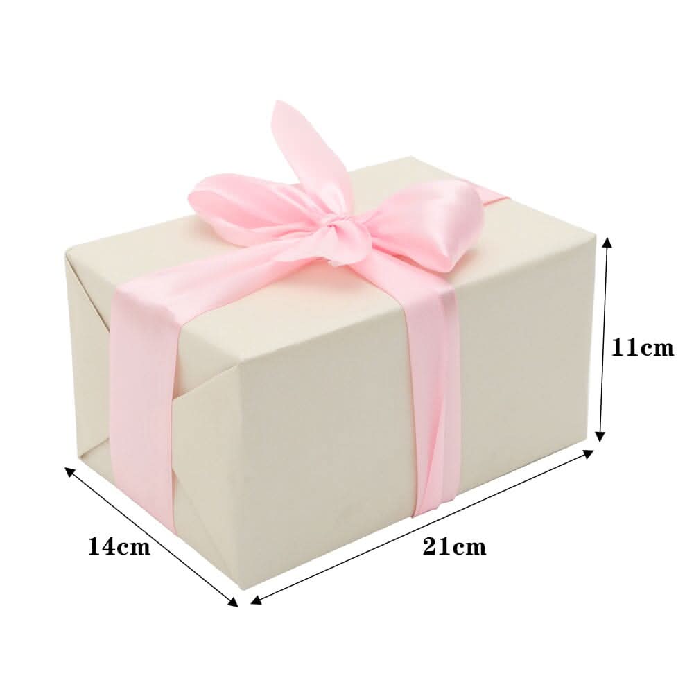 7-Piece Paper Ribbon Christmas Gift Box Set in Beige Pink