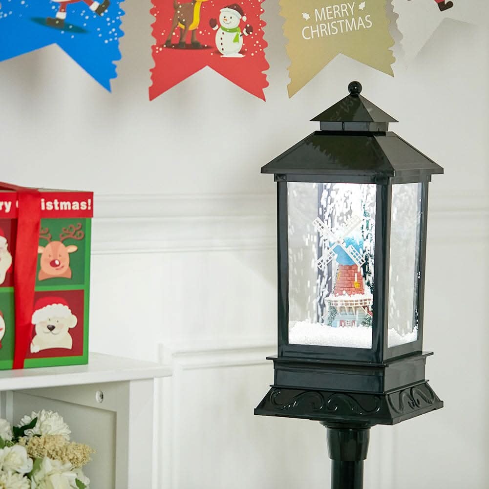 125cm H Small Street Lamp Decoration with Snowflakes Falling