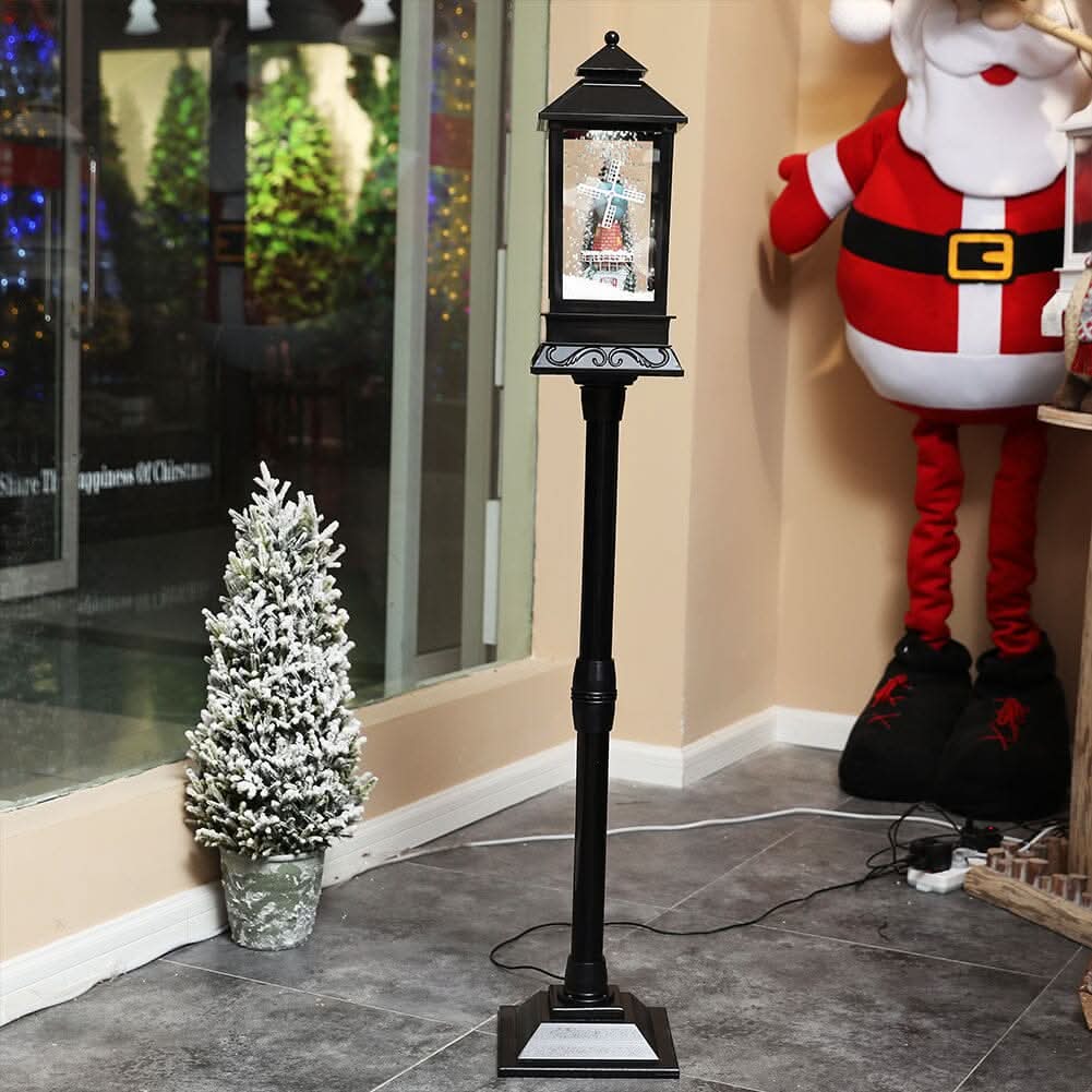 125cm H Small Street Lamp Decoration with Snowflakes Falling