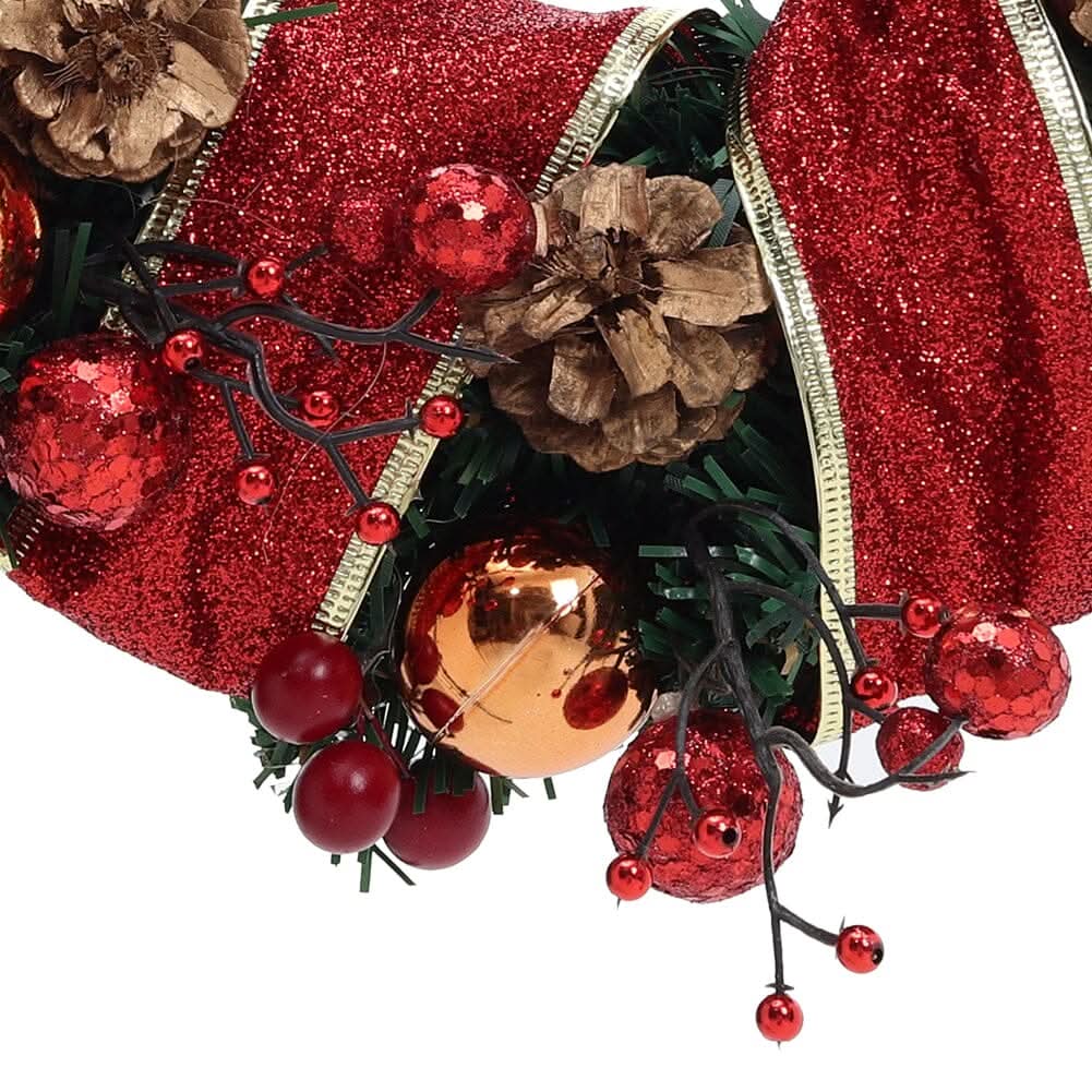 Red Wreath 30cm with 3m Light String
