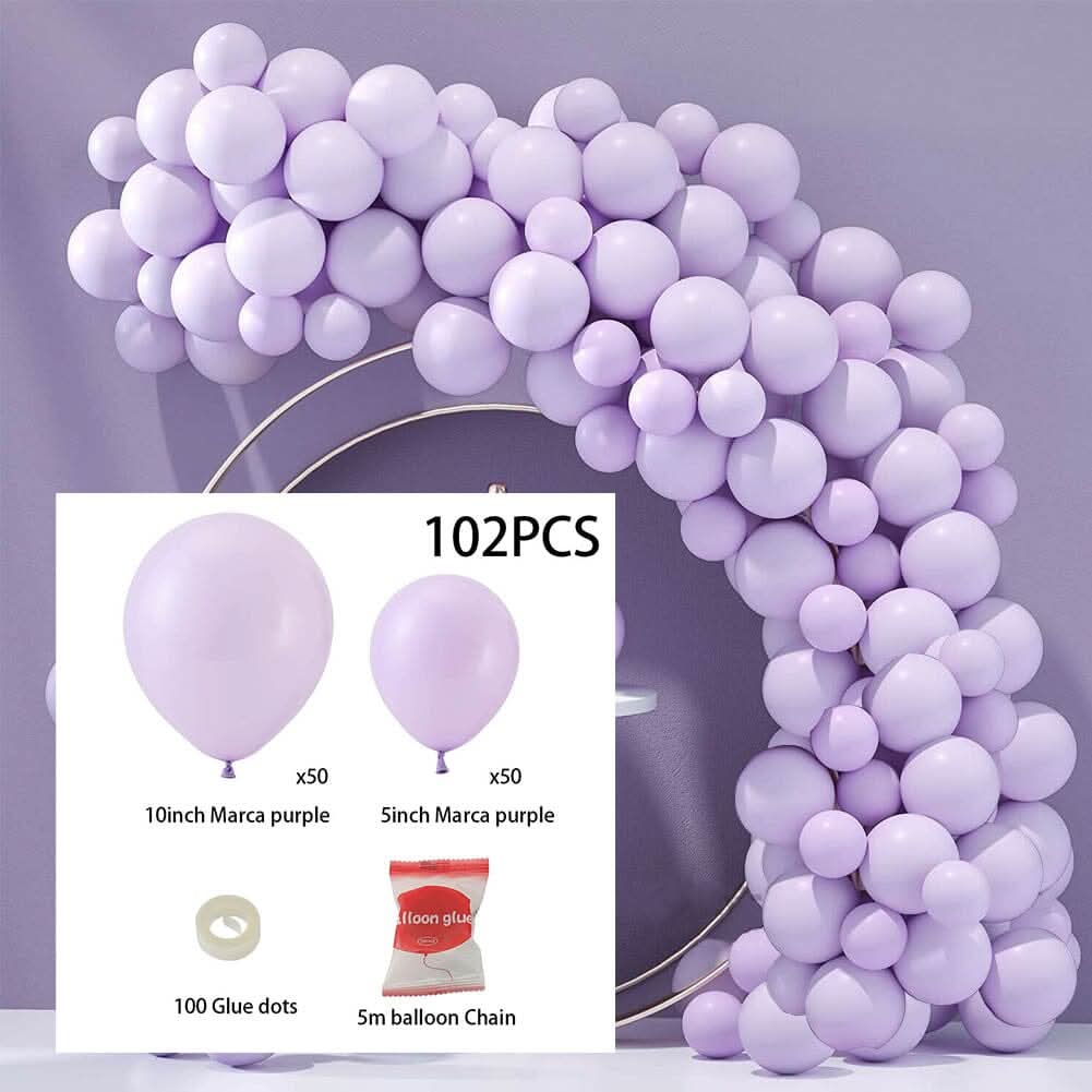 Macaron Solid Colour Balloon Garland Kit for Wedding &amp; Party Styling – 5m Chain with Glue Dots
