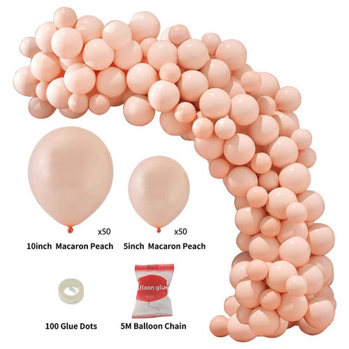 100pcs Wedding Macaron Monochrome Balloon Chain Set-Pink