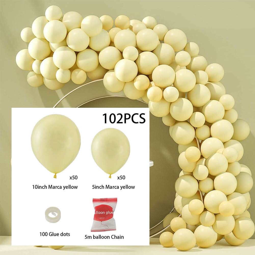Macaron Solid Colour Balloon Garland Kit for Wedding &amp; Party Styling – 5m Chain with Glue Dots
