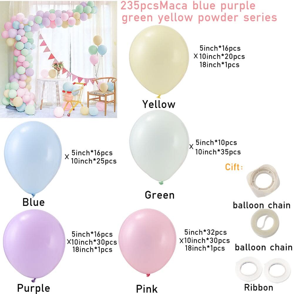 Wedding & Birthday Balloon Garland Kit – Multi-Colour Macaron, Metallic & Polka Dot Series