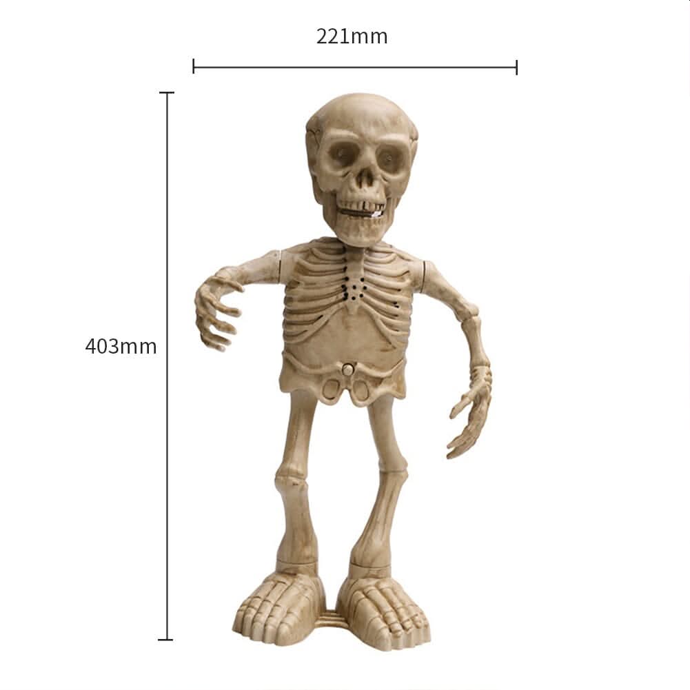 Animated Singing &amp; Dancing Skeleton with Light-Up Effects – Halloween Scene Decoration