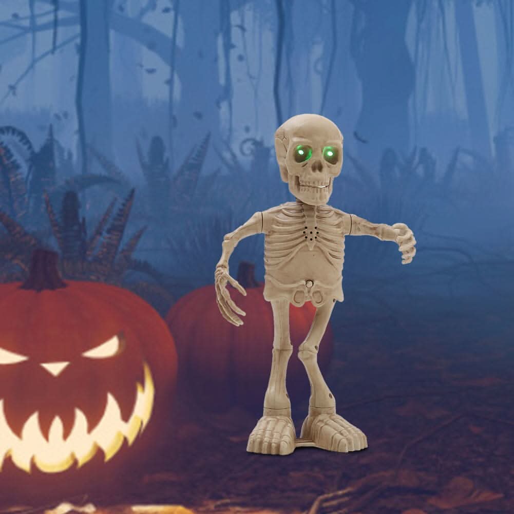 Animated Singing &amp; Dancing Skeleton with Light-Up Effects – Halloween Scene Decoration
