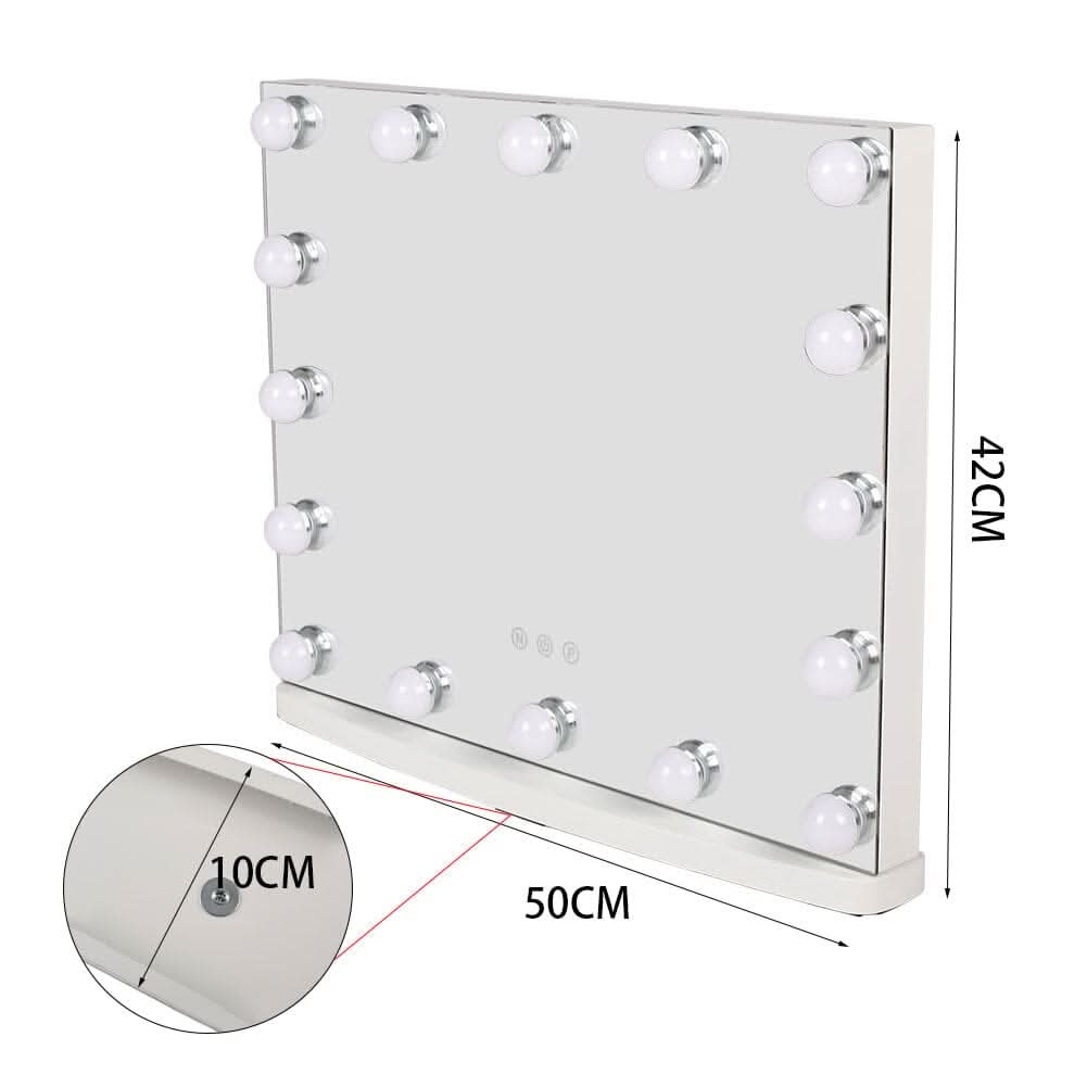 50cm W Rectangle Hollywood LED Lighted Cosmetic Mirror