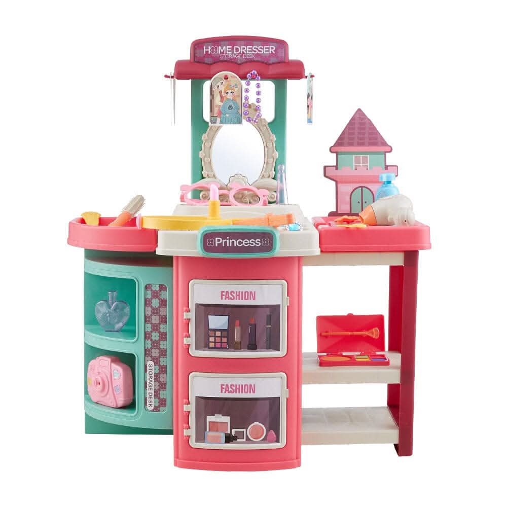 Fun Bucket-Shaped Toy Storage Vanity Table
