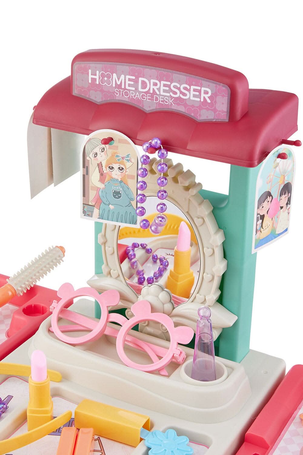 Fun Bucket-Shaped Toy Storage Vanity Table