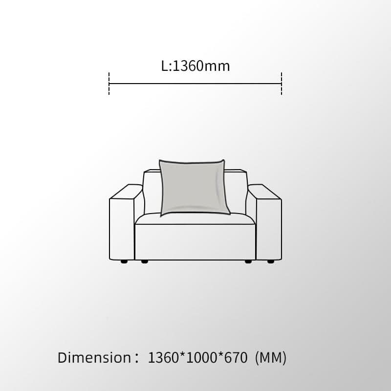 Cottonfy Elegant Linen Tofu Block Fabric Down Sofa
