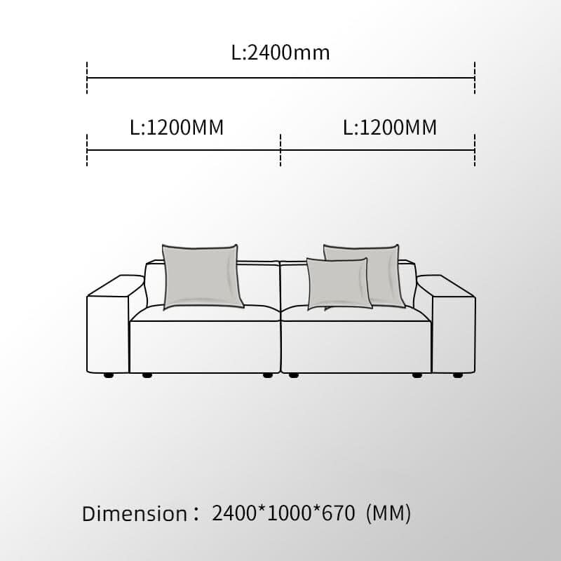 Cottonfy Elegant Linen Tofu Block Fabric Down Sofa