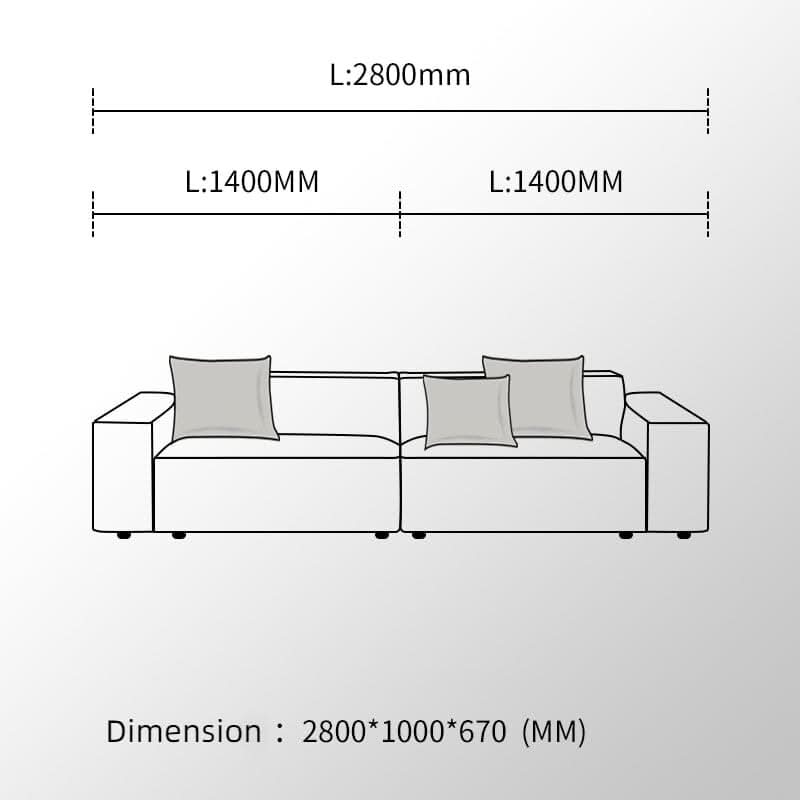 Cottonfy Elegant Linen Tofu Block Fabric Down Sofa
