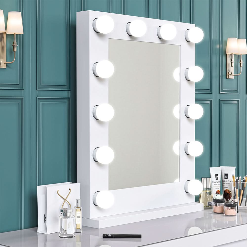 Metal Bulb Makeup Mirror for Tabletop
