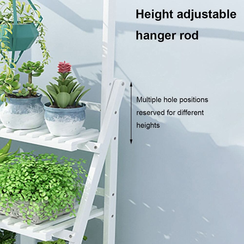 White 3-Tier Wooden Ladder Plant Stand (70×40×96cm)