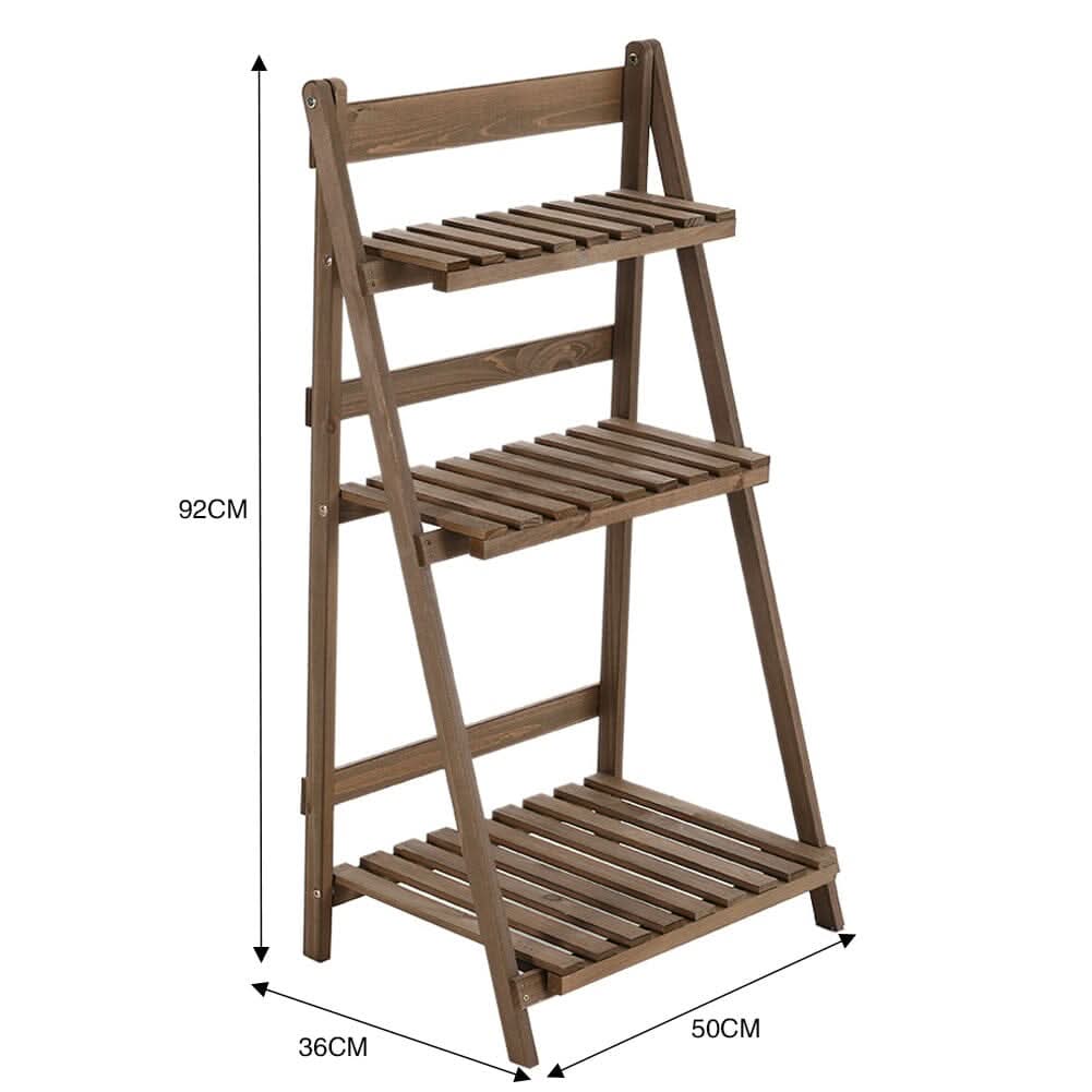 3 Tier Wooden Flower Stand Plant Display Shelf Storage Rack Pot Holder Outdoor