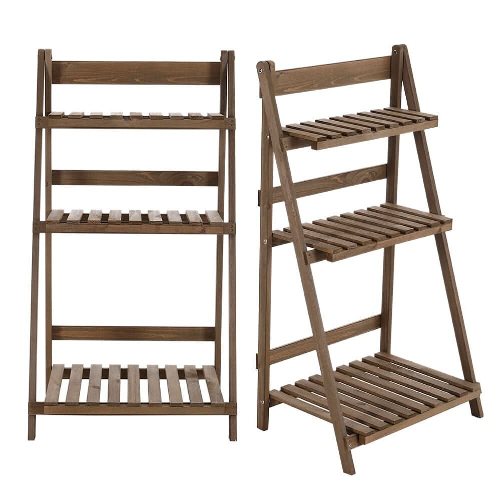 3 Tier Wooden Flower Stand Plant Display Shelf Storage Rack Pot Holder Outdoor