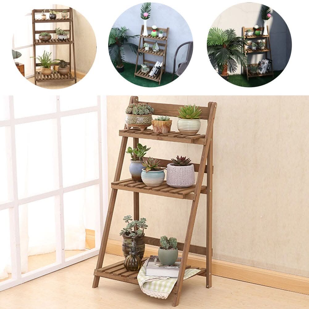 3 Tier Wooden Flower Stand Plant Display Shelf Storage Rack Pot Holder Outdoor