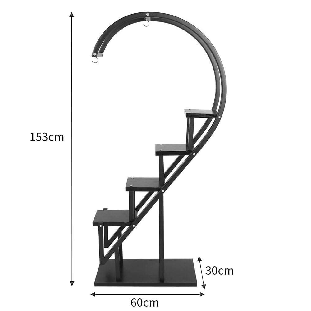 Creative Curved 4 Tier Plant Stand Bonsai Display Shelf