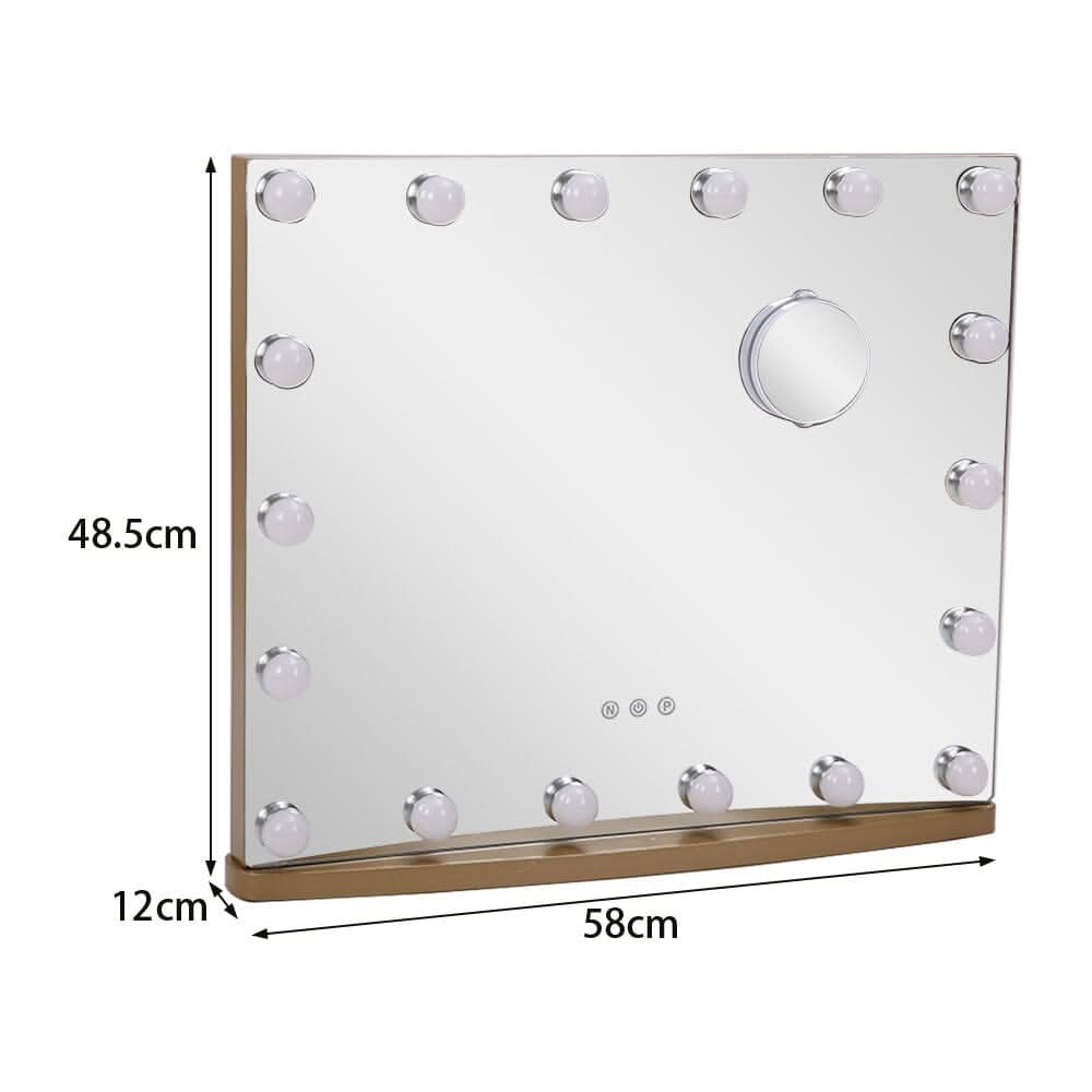 Hollywood Lighted Rectangle LED Metal Makeup Mirror