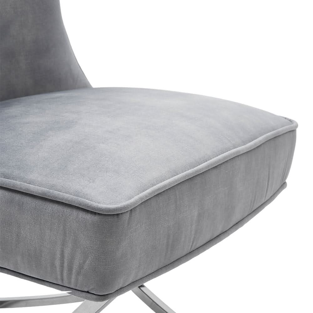 Set of 2 Beige High Back Dining Chairs with velvet Upholstered